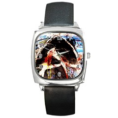 Egg In The Duck 4 Square Metal Watch