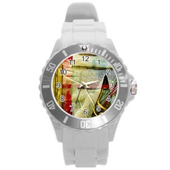 Hidden Strings Of Purity 6 Round Plastic Sport Watch (l) by bestdesignintheworld