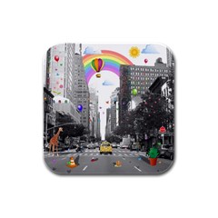 Downtown Dream Rubber Square Coaster (4 Pack) 