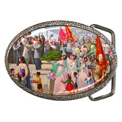 North  Korea - Propaganda Belt Buckles by Valentinaart