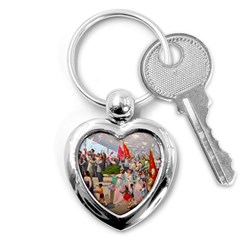 North  Korea - Propaganda Key Chains (heart) 