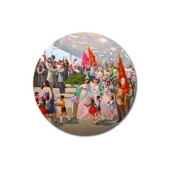 North  Korea - Propaganda Magnet 3  (round)