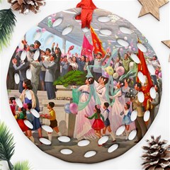 North  Korea - Propaganda Round Filigree Ornament (two Sides)