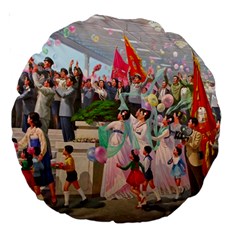 North  Korea - Propaganda Large 18  Premium Round Cushions