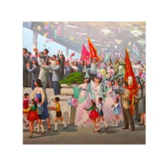 North  Korea - Propaganda Small Satin Scarf (square) by Valentinaart