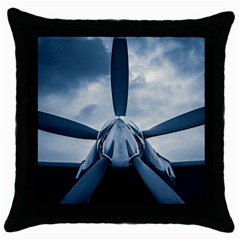 Propeller - Sky Challenger Throw Pillow Case (black) by FunnyCow