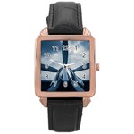 Propeller - Sky Challenger Rose Gold Leather Watch  Front