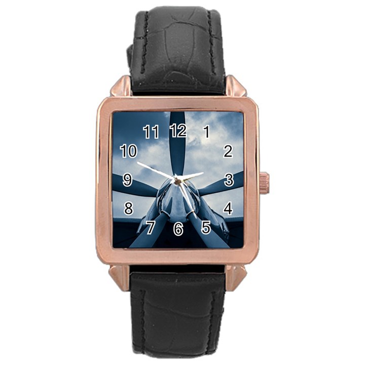 Propeller - Sky Challenger Rose Gold Leather Watch 