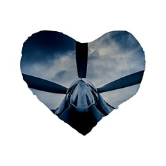 Propeller - Sky Challenger Standard 16  Premium Flano Heart Shape Cushions by FunnyCow