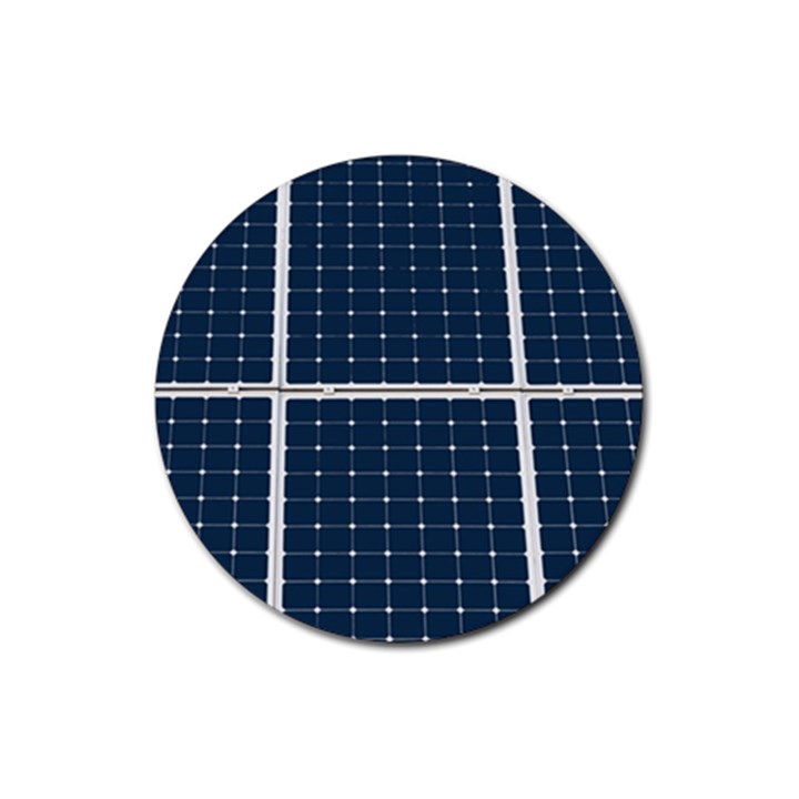 Solar Power Panel Rubber Coaster (Round) 