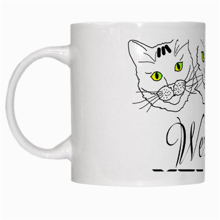 Funny Cats  We Are All Mad Here White Mugs