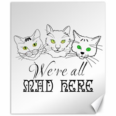 Funny Cats  We Are All Mad Here Canvas 8  X 10  by FunnyCow