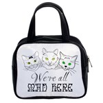 Funny Cats  We Are All Mad Here Classic Handbags (2 Sides) Front