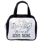 Funny Cats  We Are All Mad Here Classic Handbags (2 Sides) Back