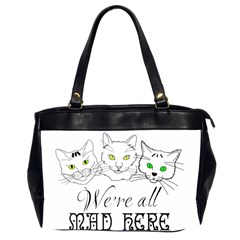 Funny Cats  We Are All Mad Here Office Handbags (2 Sides) 