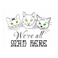 Funny Cats  We Are All Mad Here Double Sided Flano Blanket (mini)  by FunnyCow