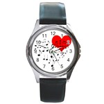 Singing Heart Round Metal Watch Front