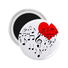 Singing Heart 2 25  Magnets by FunnyCow