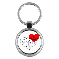 Singing Heart Key Chains (round)  by FunnyCow