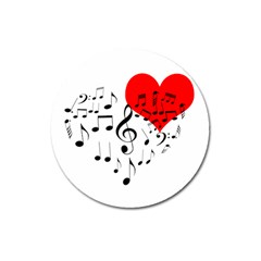 Singing Heart Magnet 3  (round)