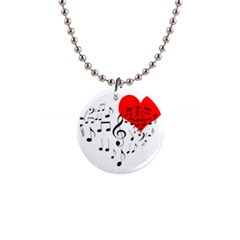 Singing Heart Button Necklaces by FunnyCow