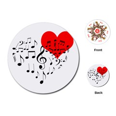 Singing Heart Playing Cards (round)  by FunnyCow