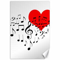 Singing Heart Canvas 12  X 18   by FunnyCow