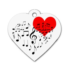 Singing Heart Dog Tag Heart (two Sides) by FunnyCow