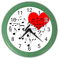 Singing Heart Color Wall Clocks by FunnyCow