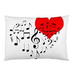 Singing Heart Pillow Case by FunnyCow