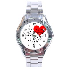 Singing Heart Stainless Steel Analogue Watch by FunnyCow