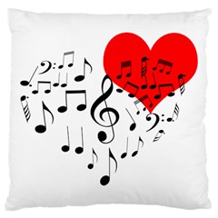 Singing Heart Large Cushion Case (one Side) by FunnyCow