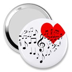 Singing Heart 3  Handbag Mirrors Front