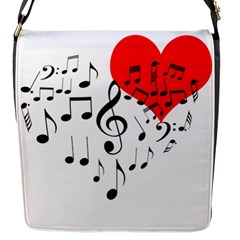 Singing Heart Flap Messenger Bag (s) by FunnyCow