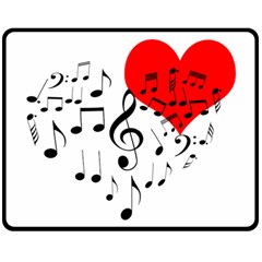 Singing Heart Double Sided Fleece Blanket (medium)  by FunnyCow