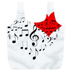 Singing Heart Full Print Recycle Bags (l)  by FunnyCow