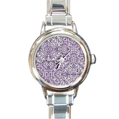 Colorful Intricate Tribal Pattern Round Italian Charm Watch by dflcprints