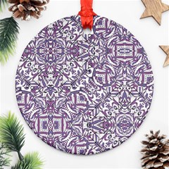 Colorful Intricate Tribal Pattern Ornament (round) by dflcprints