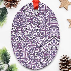 Colorful Intricate Tribal Pattern Ornament (oval) by dflcprints