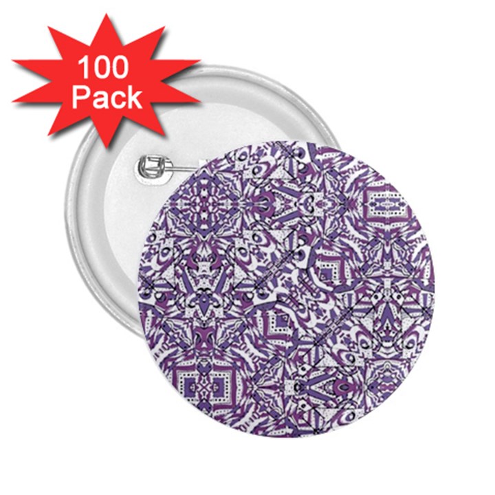 Colorful Intricate Tribal Pattern 2.25  Buttons (100 pack) 