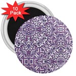 Colorful Intricate Tribal Pattern 3  Magnets (10 pack)  Front