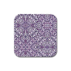 Colorful Intricate Tribal Pattern Rubber Square Coaster (4 Pack)  by dflcprints