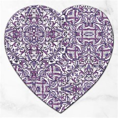 Colorful Intricate Tribal Pattern Jigsaw Puzzle (heart) by dflcprints