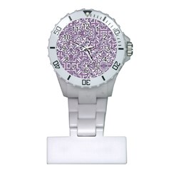 Colorful Intricate Tribal Pattern Plastic Nurses Watch by dflcprints