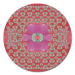 Fantasy Flowers In Everything That Is Around Us In A Free Environment Magnet 5  (round)