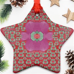 Fantasy Flowers In Everything That Is Around Us In A Free Environment Star Ornament (two Sides)