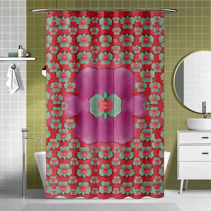 Fantasy Flowers In Everything That Is Around Us In A Free Environment Shower Curtain 48  x 72  (Small) 