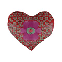 Fantasy Flowers In Everything That Is Around Us In A Free Environment Standard 16  Premium Heart Shape Cushions