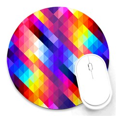 Abstract Background Colorful Pattern Round Mousepads