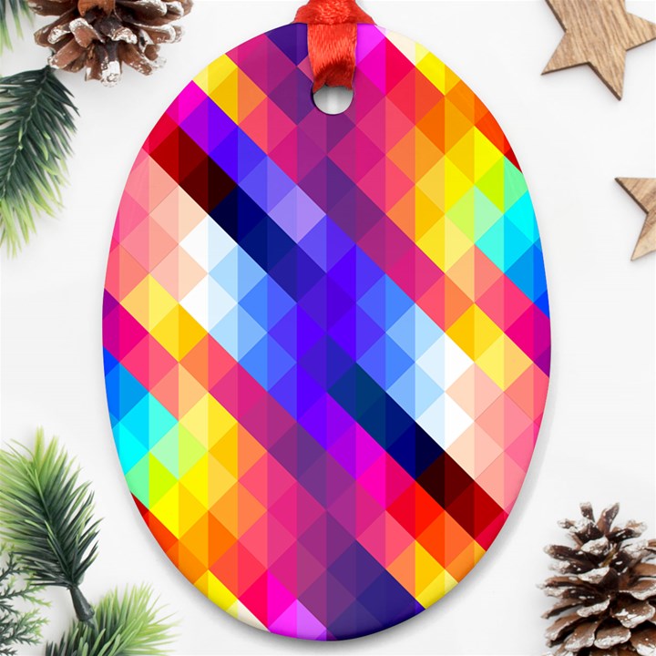 Abstract Background Colorful Pattern Ornament (Oval)